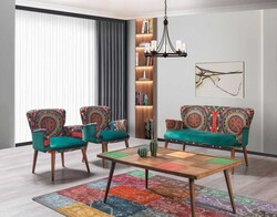 Hermes 3lü Çay Seti Divan Kreslo Dəsti Çokrenkli - Vistaso Concept (1)