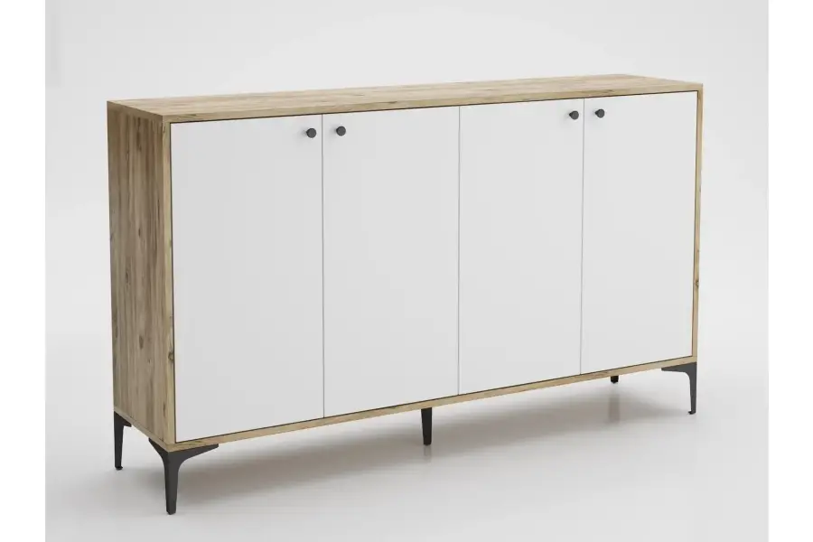 Hestia Konsol, 4 Qapılı, 160 cm - Cəviz/Ağ - 4