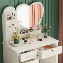 Hila Güzgülü və Pufikli Makiyaj Masası - Krem - Modev (1)
