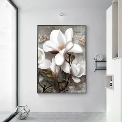 Hobimania Flower Horizontal Kətan Tablo TB1477 - 2