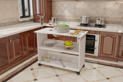 Floransa Servis Mətbəx Masası 3 Rəfli - Ağ - Modev