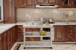 Floransa Servis Mətbəx Masası 3 Rəfli - Ağ - Modev (1)