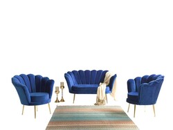 İnci 3lü Çay Seti Divan Kreslo Dəsti İndigo - Vistaso Concept (1)