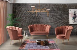 İnci 3lü Çay Seti Divan Kreslo Dəsti Pembe - Vistaso Concept