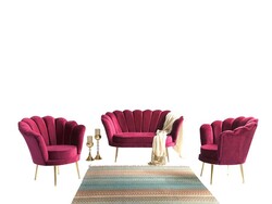 İnci 3lü Çay Seti Divan Kreslo Dəsti Vişne Çürüğü - Vistaso Concept (1)