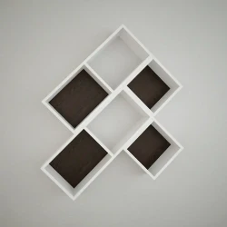 İris Divar Rəfi - Ağ/Cəviz - Decoroom Collection (1)