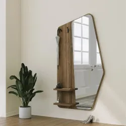 İrregular Dəhliz Boy Güzgüsü - Cəviz - Neohome (1)
