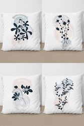 Iskandinav Floral 4'lü Yastıq Üzü957 - Markaev