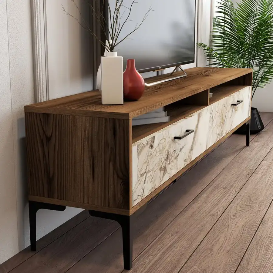 İstanbul Tv Stend - Cəviz/Ağ Mərmər - 3