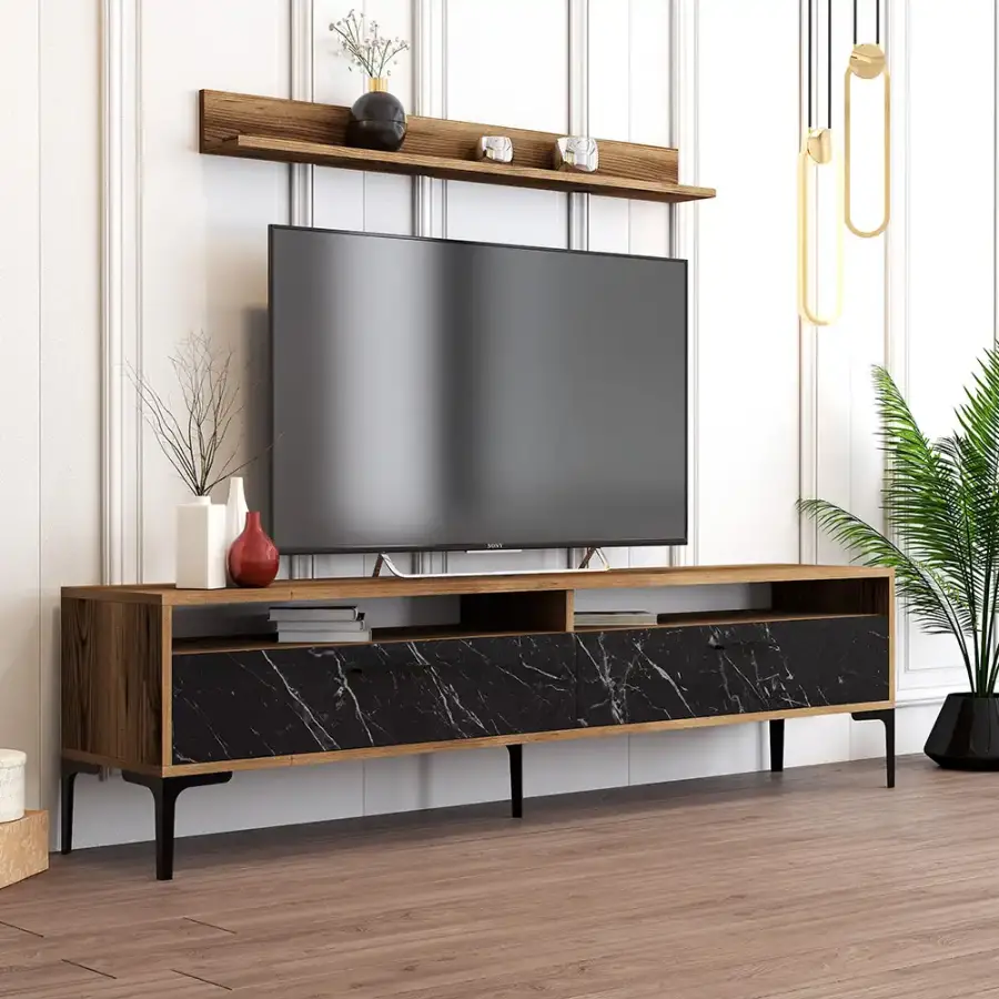 İstanbul Tv Stend - Cəviz/Qara Mərmər - 1