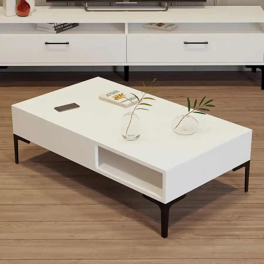 İstanbul Tv Stend və Jurnal Masa Dəsti - Ağ - 6