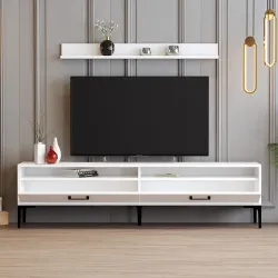 İstanbul Tv Stend və Jurnal Masa Dəsti - Ağ - 4