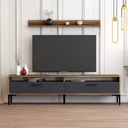 İstanbul Tv Stend və Jurnal Masa Dəsti - Cəviz/Antrasit - 3