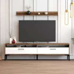 İstanbul Tv Stend və Jurnal Masa Dəsti - Cəviz/Ağ - 2