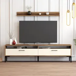 İstanbul Tv Stend və Jurnal Masa Dəsti - Cəviz/Krem - 8