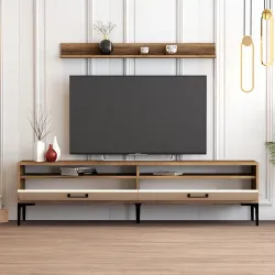 İstanbul Tv Stend və Jurnal Masa Dəsti - Cəviz/Krem - 3