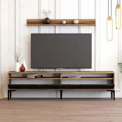 İstanbul Tv Stend və Jurnal Masa Dəsti - Cəviz/Qara Mərmər - 5