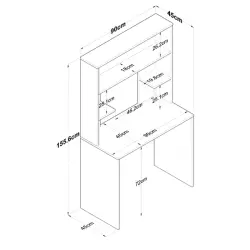 Jacar Çalışma Masası - Antrasit/Meşə - Ravilla (1)