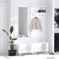 Jasper Güzgülü Asılqanlı Dəhliz Dolabı - Ağ - Decoroom Collection (1)