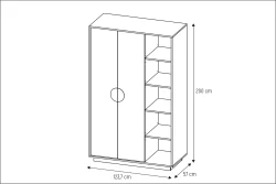 Joya Qardirob, 2 Qapılı, 5 Rəfli - 6