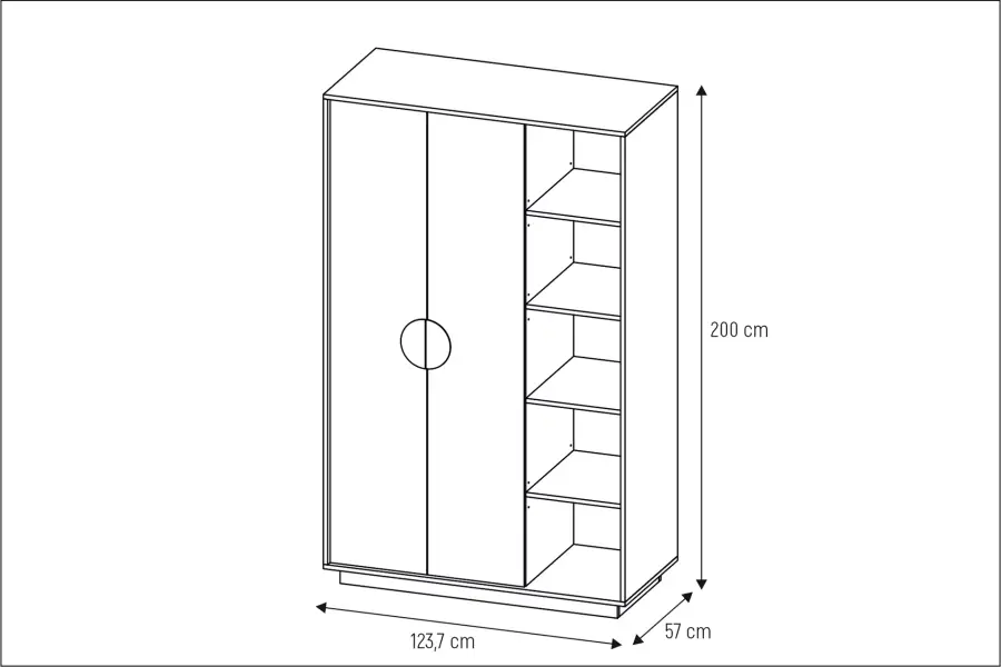 Joya Qardirob, 2 Qapılı, 5 Rəfli - 6