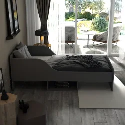 Julie Bir Nəfərlik Çarpayı - Antrasit - Decoroom Collection (1)