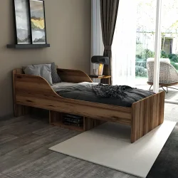 Julie Bir Nəfərlik Çarpayı - Cəviz - Decoroom Collection (1)