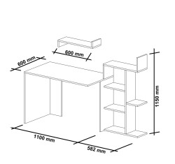 Juron Çalışma Masası - Ağ/Cəviz - 3