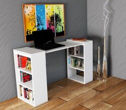 Kamarli Çalışma Masası - Ağ - Modev