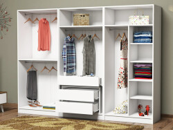 Kamarli Kupe Dolab 6 Qapılı - Ağ - Modev