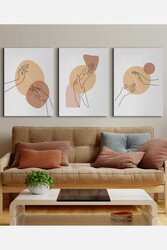 Kətan Aesthetic Hand 3'lü Tablo Seti 0739 - Markaev