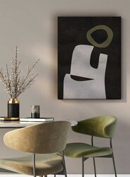 Kətan Antrasit Geometrik Modern Tablo 1024 - Markaev