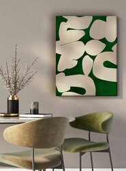Kətan Bej Yeşil Renkli Geometrik Modern Tablo 1043 - Thumbnail