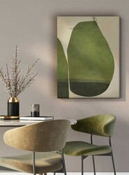 Kətan Bej Yeşil Renkli Geometrik Modern Tablo 1058 - Thumbnail