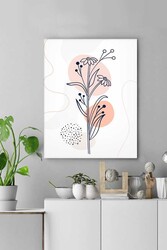 Kətan Beyaz Çiçek Deseni Tablo 0395 - Markaev