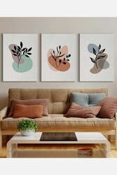 Kətan Boho Floral Color 3'lü Tablo Seti 0745 - Markaev