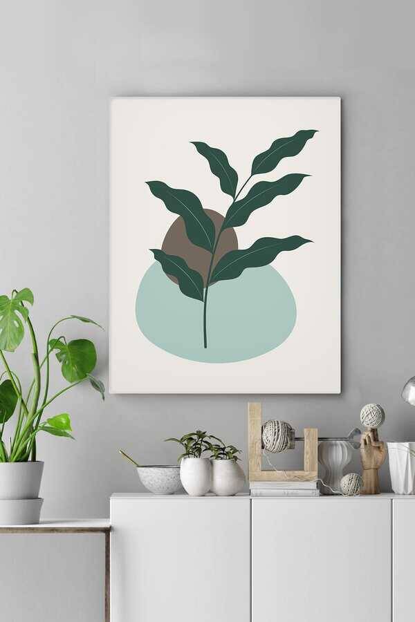Kətan Bold Tropical Deseni Tablo 0402 - 1