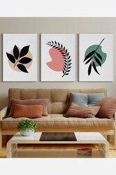 Kətan Color Basic Floral 3'lü Tablo Seti 0750 - Markaev