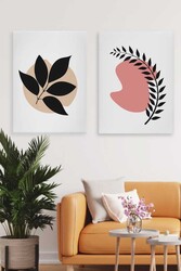 Kətan Color Basic Floral Deseni 2'li Tablo Seti 0644 - Markaev