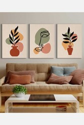 Kətan Color Floral 3'lü Tablo Seti 0751 - Markaev