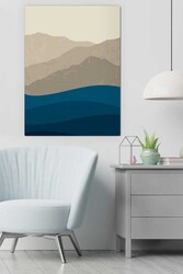 Kətan Dark Blue Mountain Deseni Tablo 0327 - Markaev