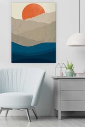 Kətan Dark Blue Mountain Deseni Tablo 0328 - Markaev