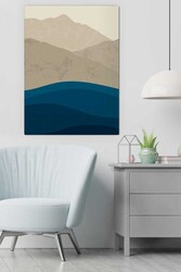 Kətan Dark Blue Mountain Deseni Tablo 0329 - Markaev