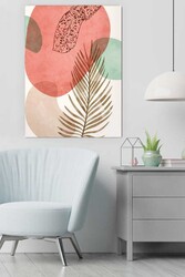 Kətan Dark Gold Floral Deseni Tablo 0421 - Markaev