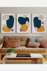 Kətan Dekoratif Vurgular 3'lü Tablo Seti 0755 - Markaev