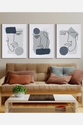 Kətan Draw Face 3'lü Tablo Seti 0756 - Markaev