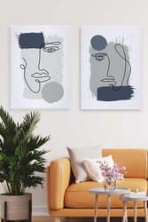 Kətan Draw Face Deseni 2'li Tablo Seti 0650 - Markaev