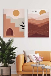 Kətan Dust Deseni 2'li Tablo Seti 0655 - Markaev