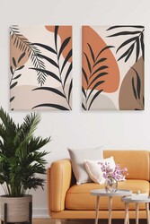 Kətan Floral 2'li Tablo Seti 0659 - Markaev