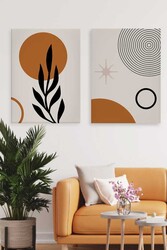 Kətan Floral Simge 2'li Tablo Seti 0660 - Markaev